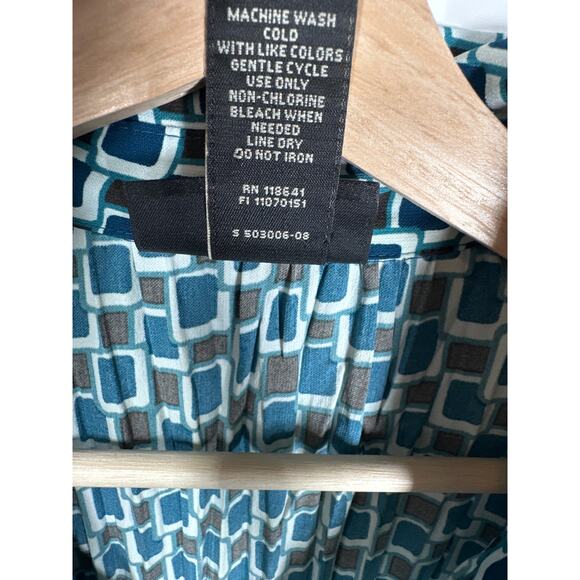 Lane Bryant Geometric Print Button Up Blouse Top Stretch Sz 18/20 Office Casual - Picture 7 of 11